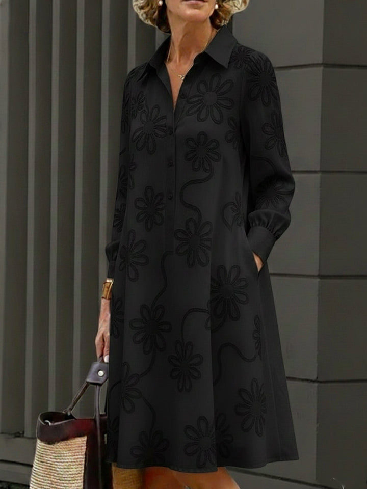 Megan™ | Soft-Touch Midi Shirt Dress