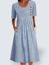 Ava™ | Striped Summer Midi Dress