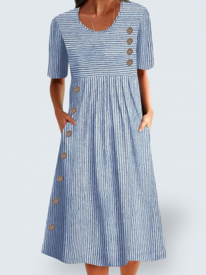 Ava™ | Striped Summer Midi Dress