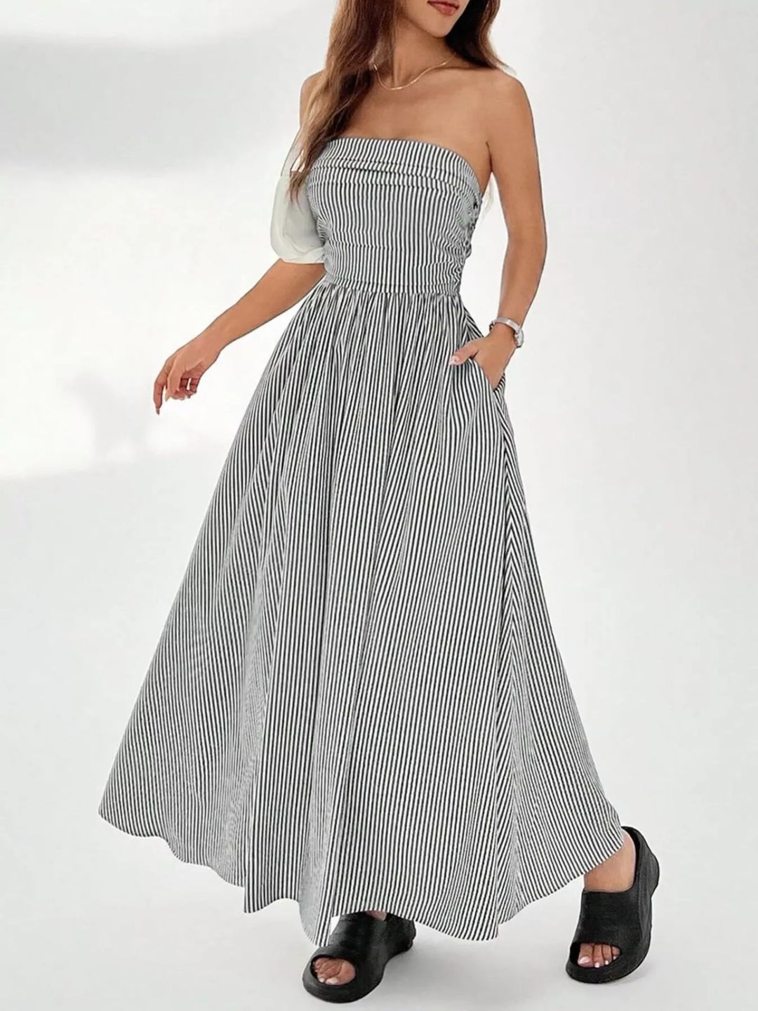 Emma™ | Striped Strapless Maxi Dress
