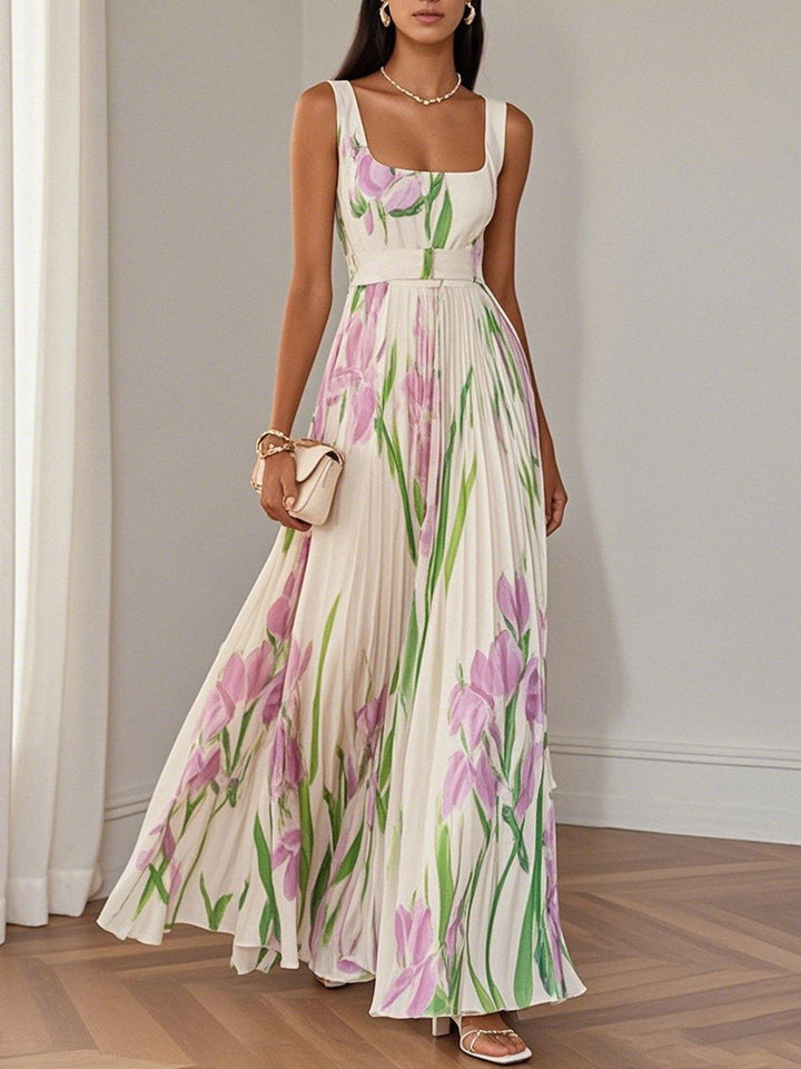 Mia™ | Floral Pleated Maxi Dress