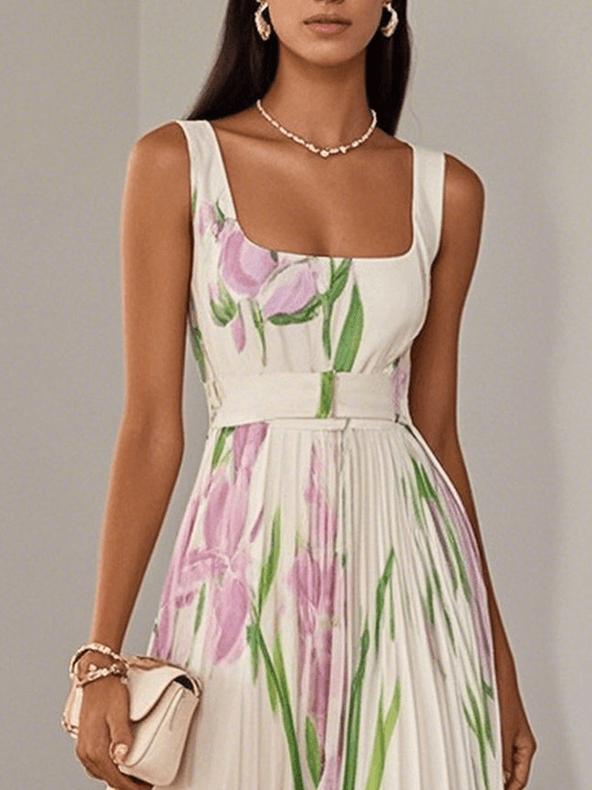 Mia™ | Floral Pleated Maxi Dress