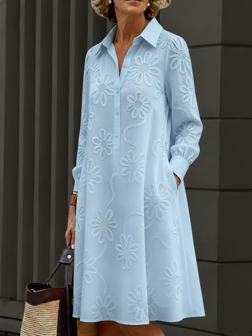 Megan™ | Soft-Touch Midi Shirt Dress