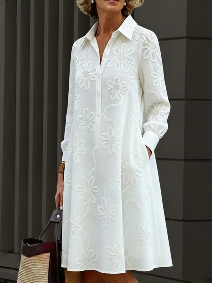 Megan™ | Soft-Touch Midi Shirt Dress