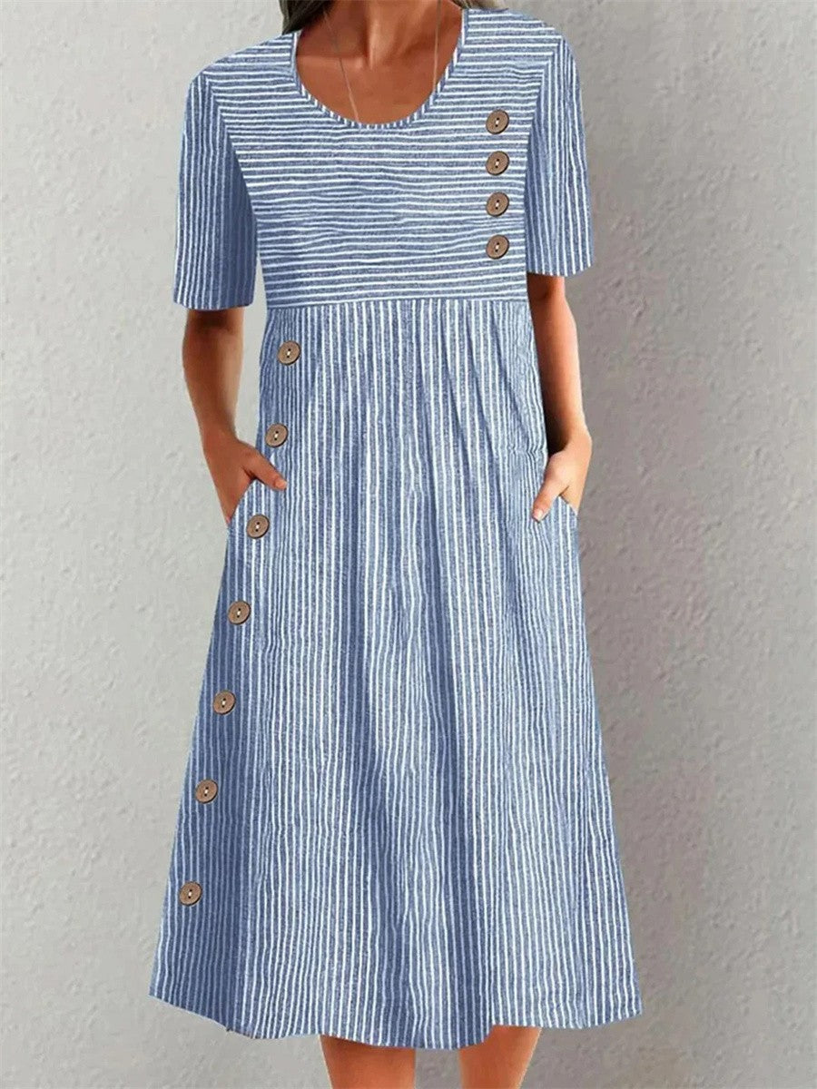 Aubrey™ | Striped Summer Midi Dress