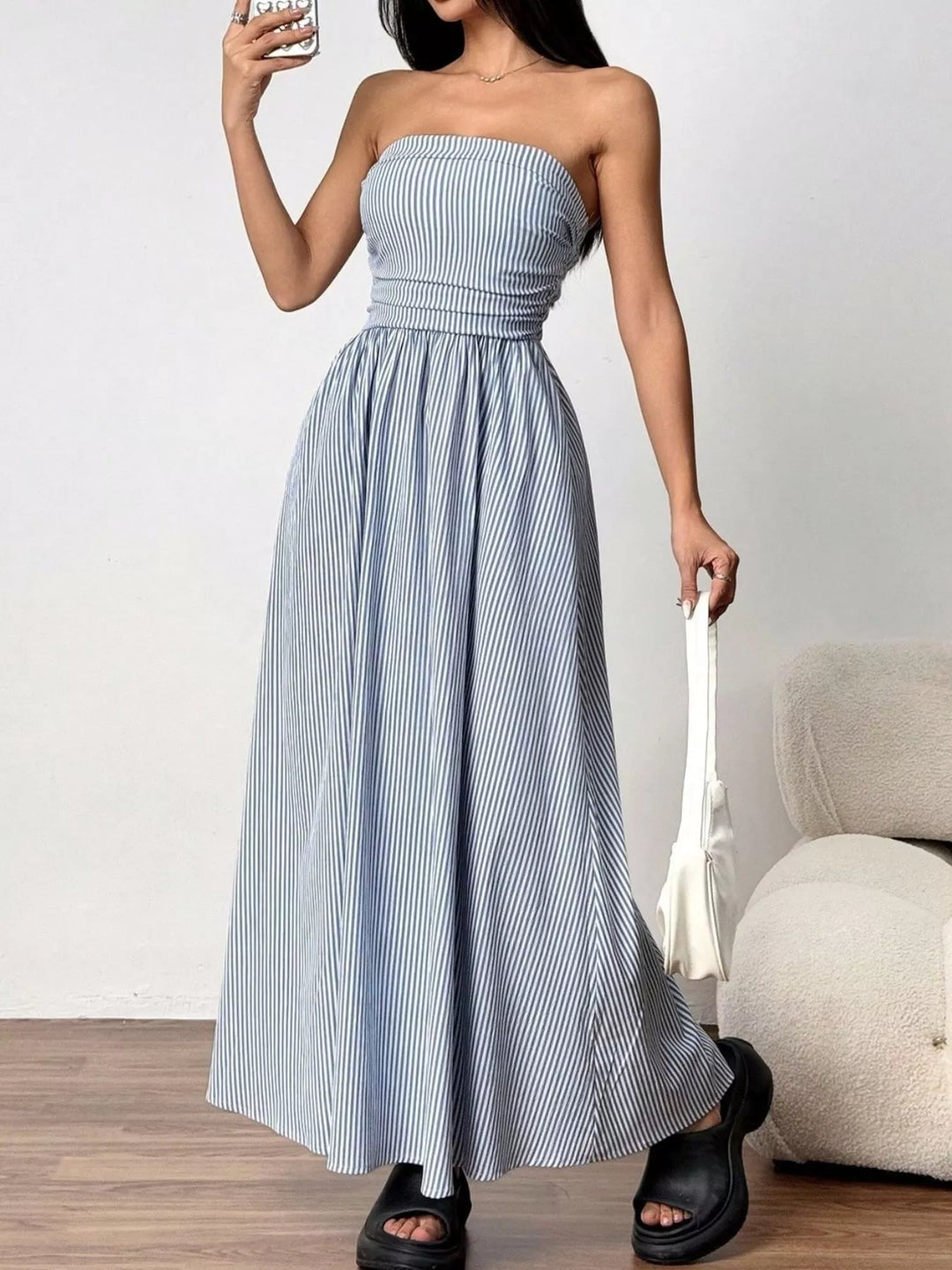 Emma™ | Striped Strapless Maxi Dress