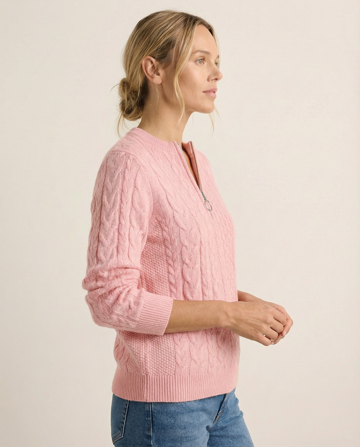 Lumi™ - Cable Knit Half-Zip Jumper