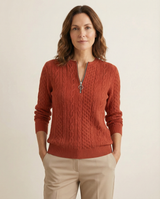 Rosalie™ - Cable Knit Half-Zip Jumper