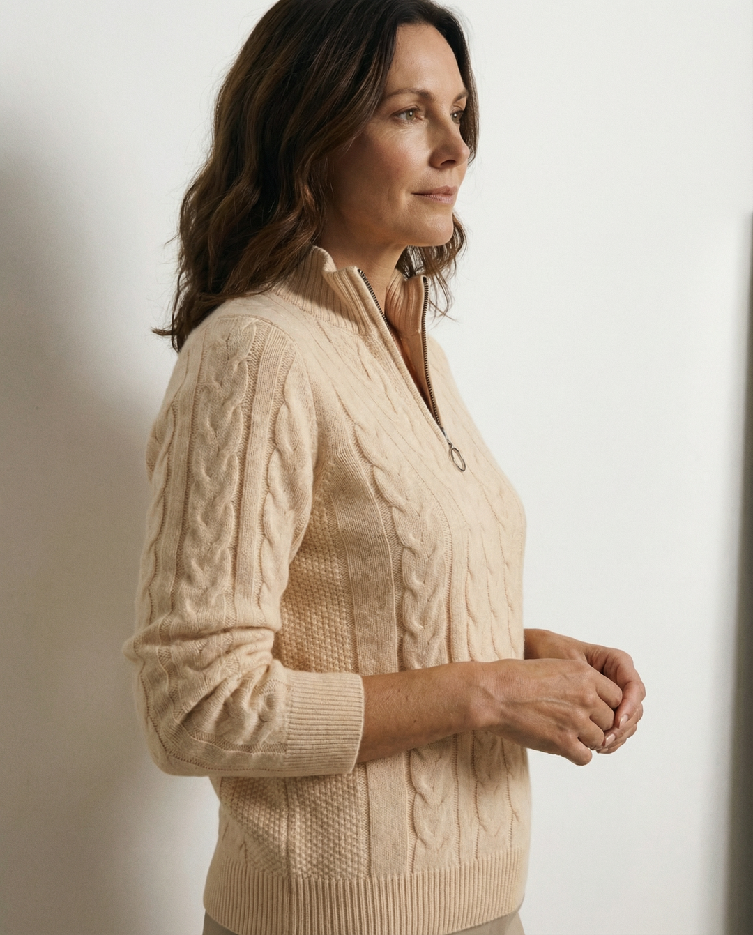 Amara™ - Cable Knit Half-Zip Jumper