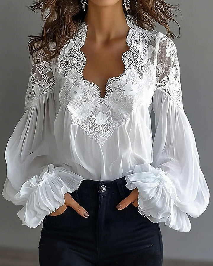 Mia™ | Lace Collar Blouse