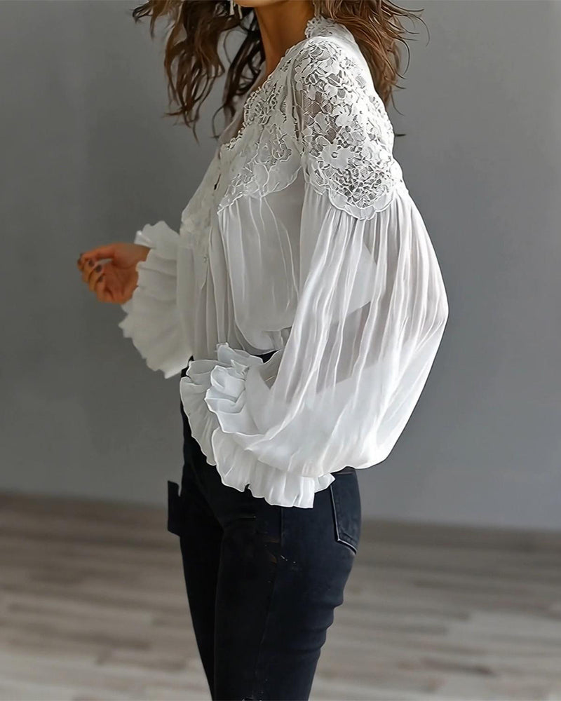 Mia™ | Lace Collar Blouse