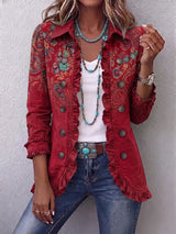 Fayrene™ | Bohemian Paisley Ruffle Jacket