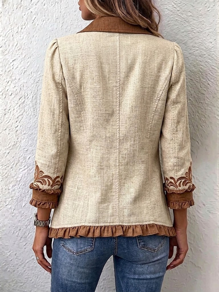 Dawncroft™ | Vintage Bohemian Floral Ruffled Jacket