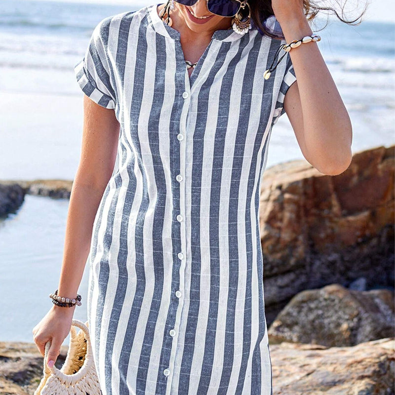 Maya™ | Striped Shirt Dress