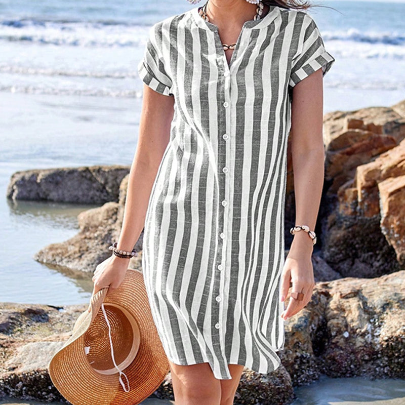 Maya™ | Striped Shirt Dress