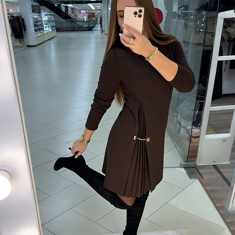 Sophie™ | Long Sleeve Pleated Dress