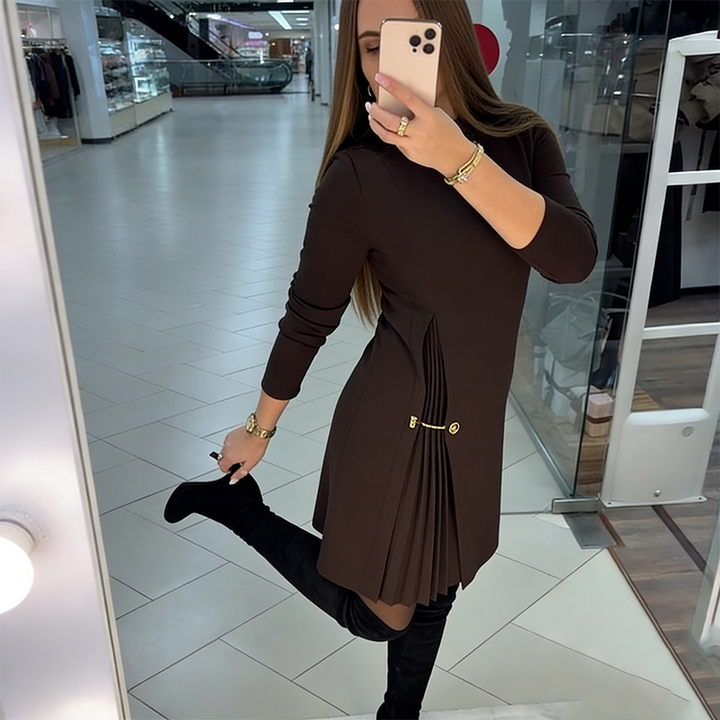 Sophie™ | Long Sleeve Pleated Dress