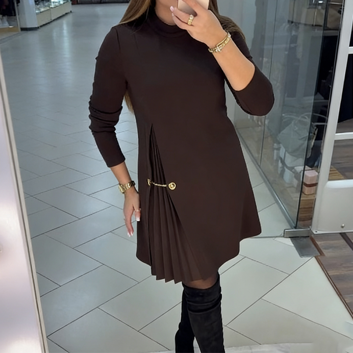 Sophie™ | Long Sleeve Pleated Dress